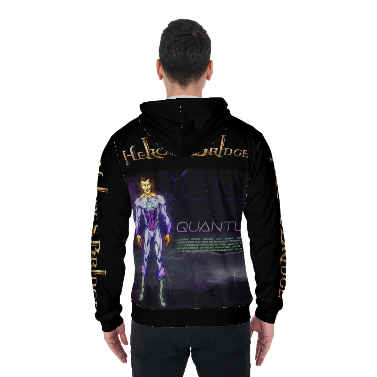 All-Over Print Zip Up Hoodie With Pocket