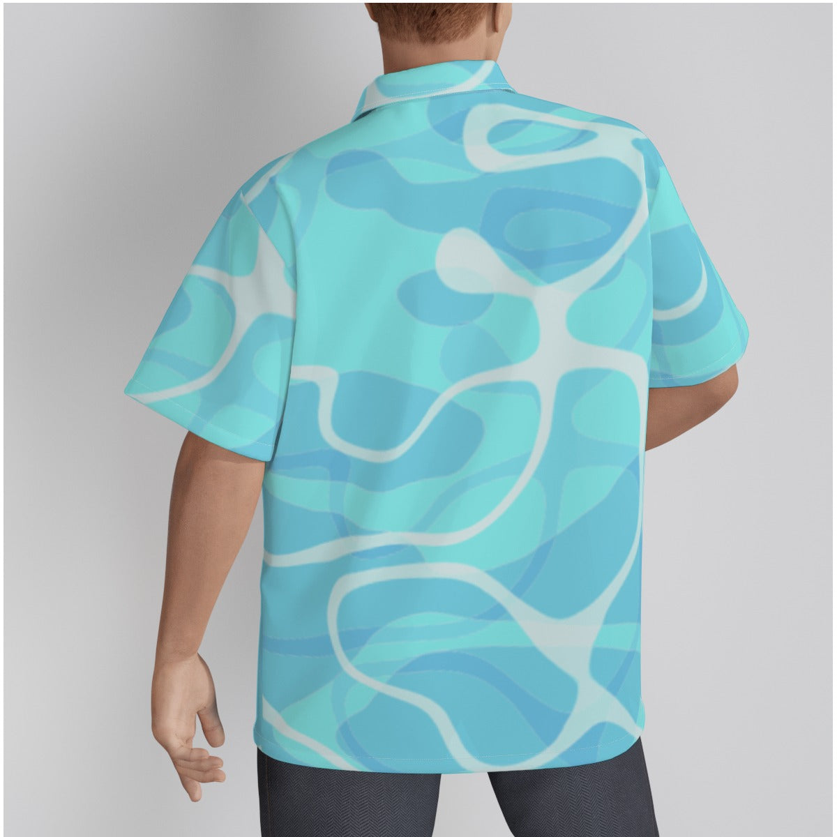 All-Over Print Men's Hawaiian Shirt With Button Closure