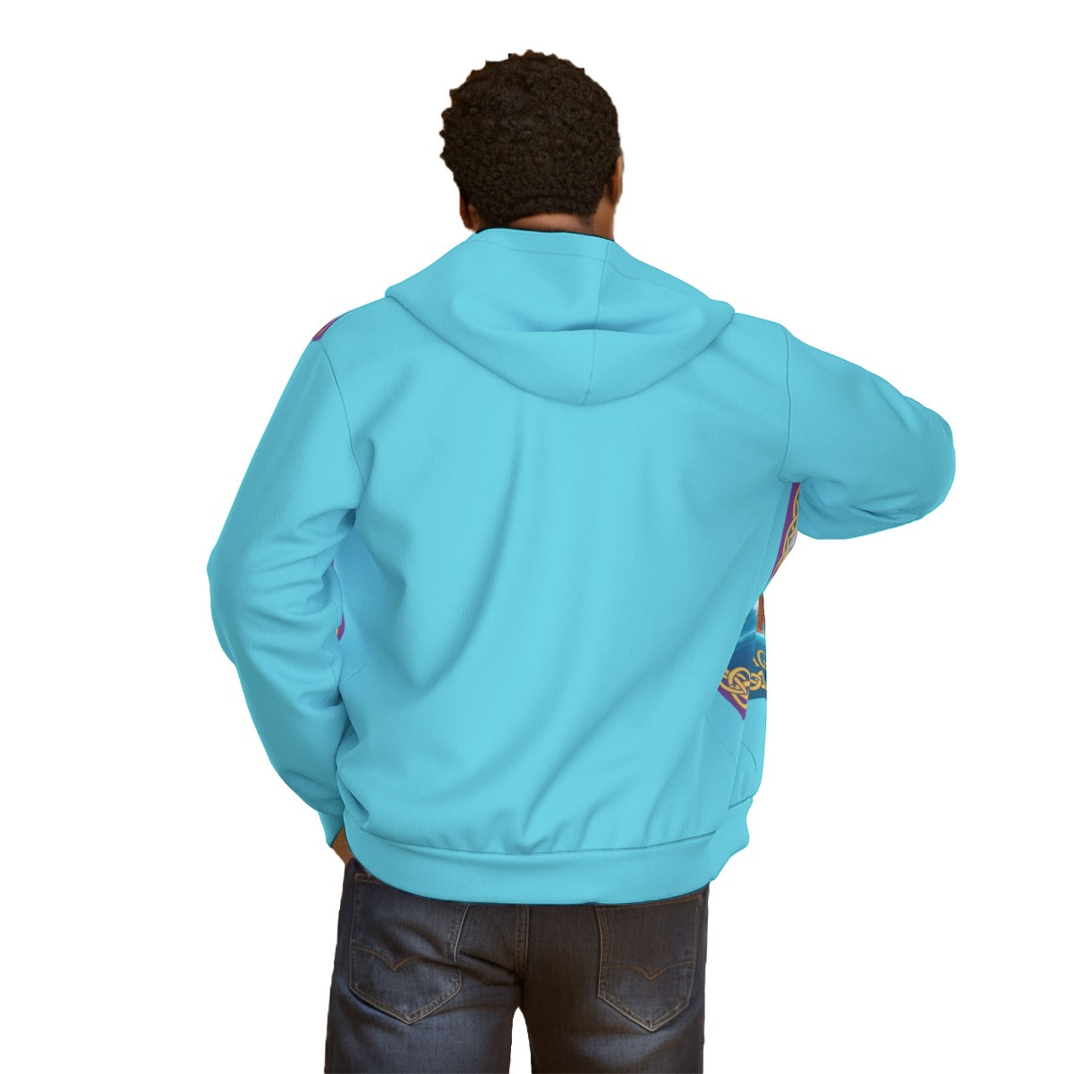 All-Over Print Unisex Zipper Hoodie With Black Lining