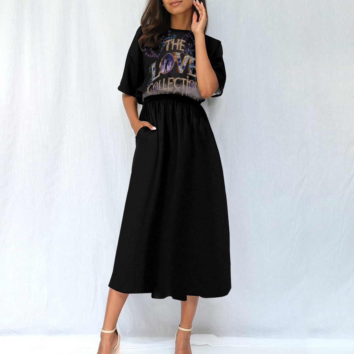 All-Over Print Women's Elastic Waist Dress