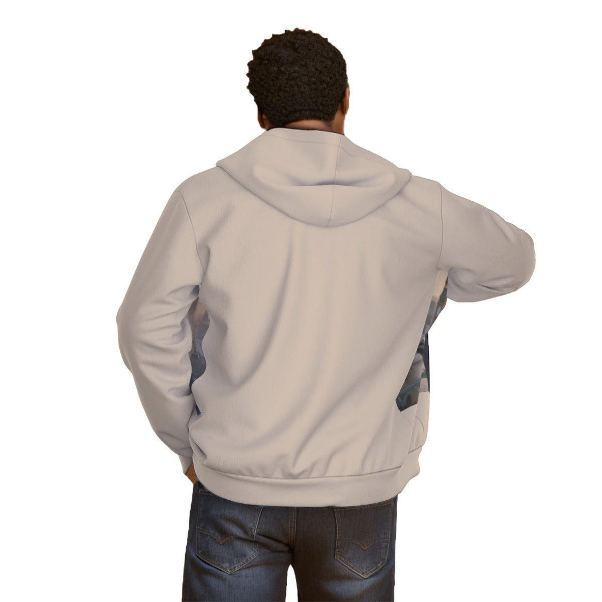 All-Over Print Unisex Zipper Hoodie With Black Lining