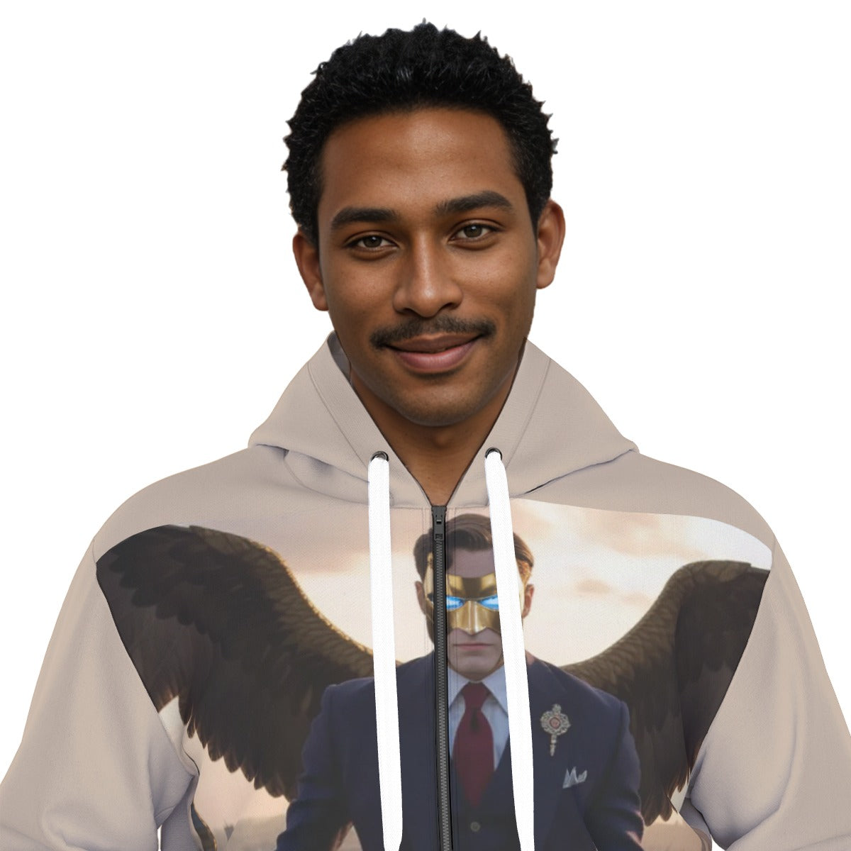 All-Over Print Unisex Zipper Hoodie With Black Lining