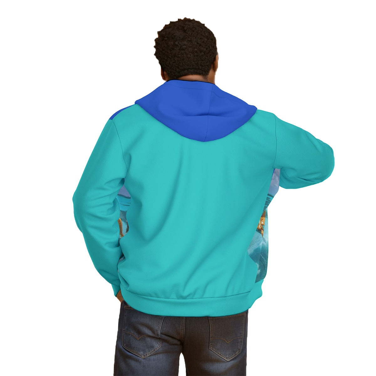 All-Over Print Unisex Zipper Hoodie With Black Lining