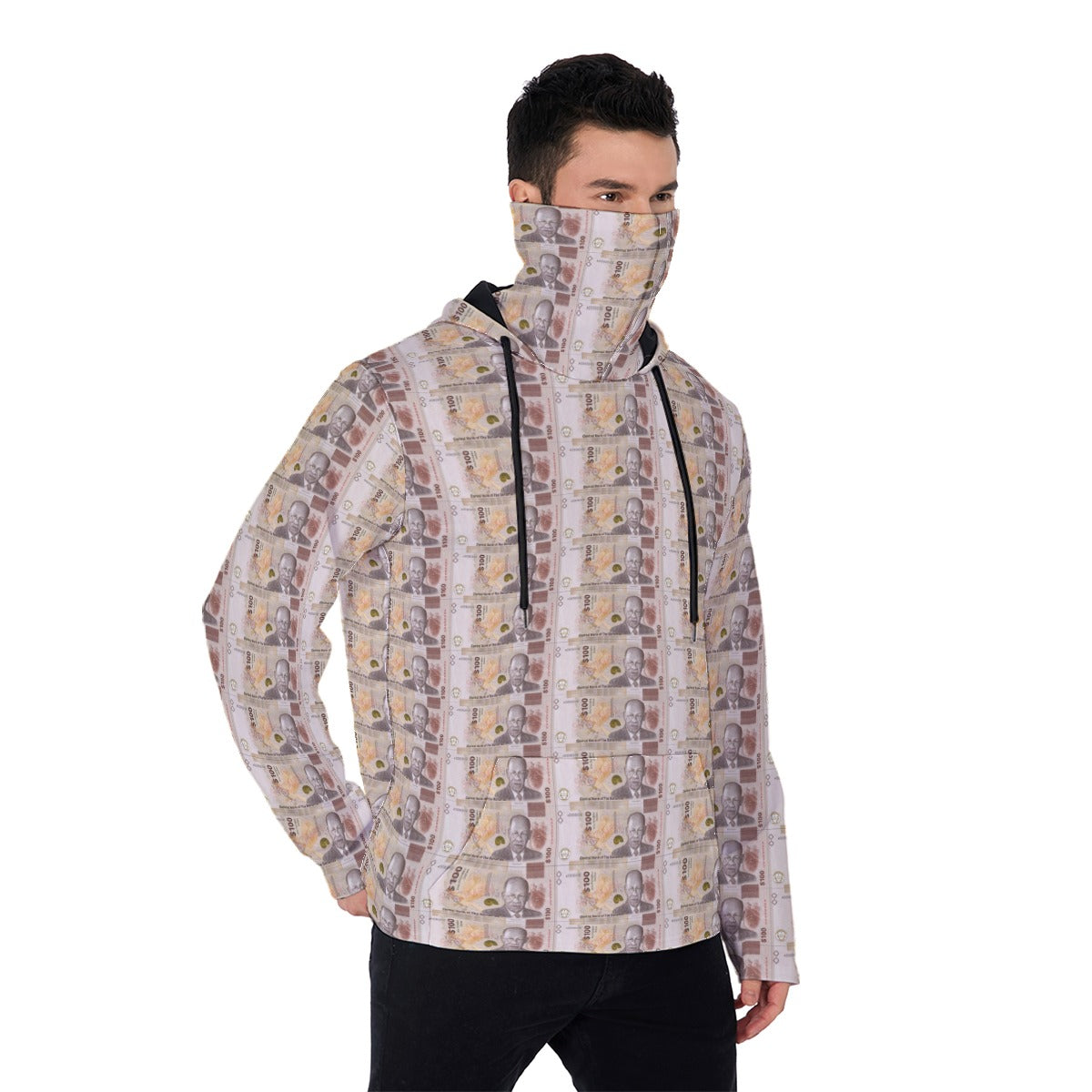 All-Over Print Men's Pullover Hoodie With Mask