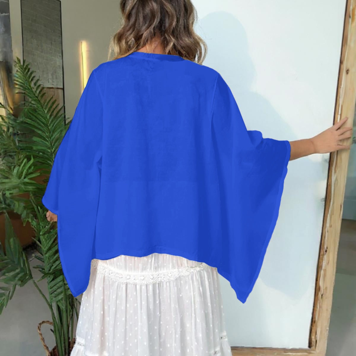 All-Over Print Boho Patchwork Kimono Sleeve Top