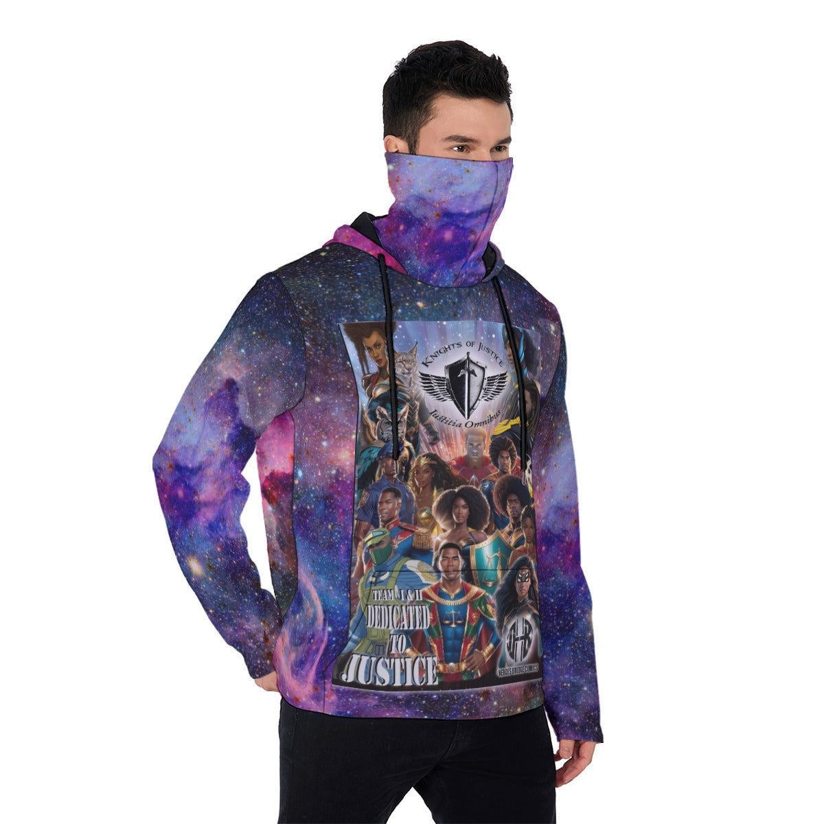 All-Over Print Men's Pullover Hoodie With Mask