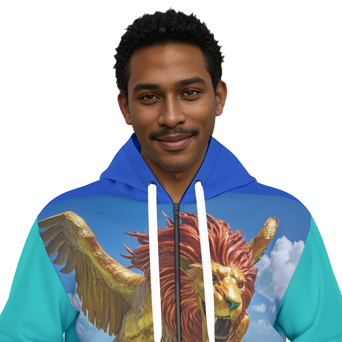 All-Over Print Unisex Zipper Hoodie With Black Lining