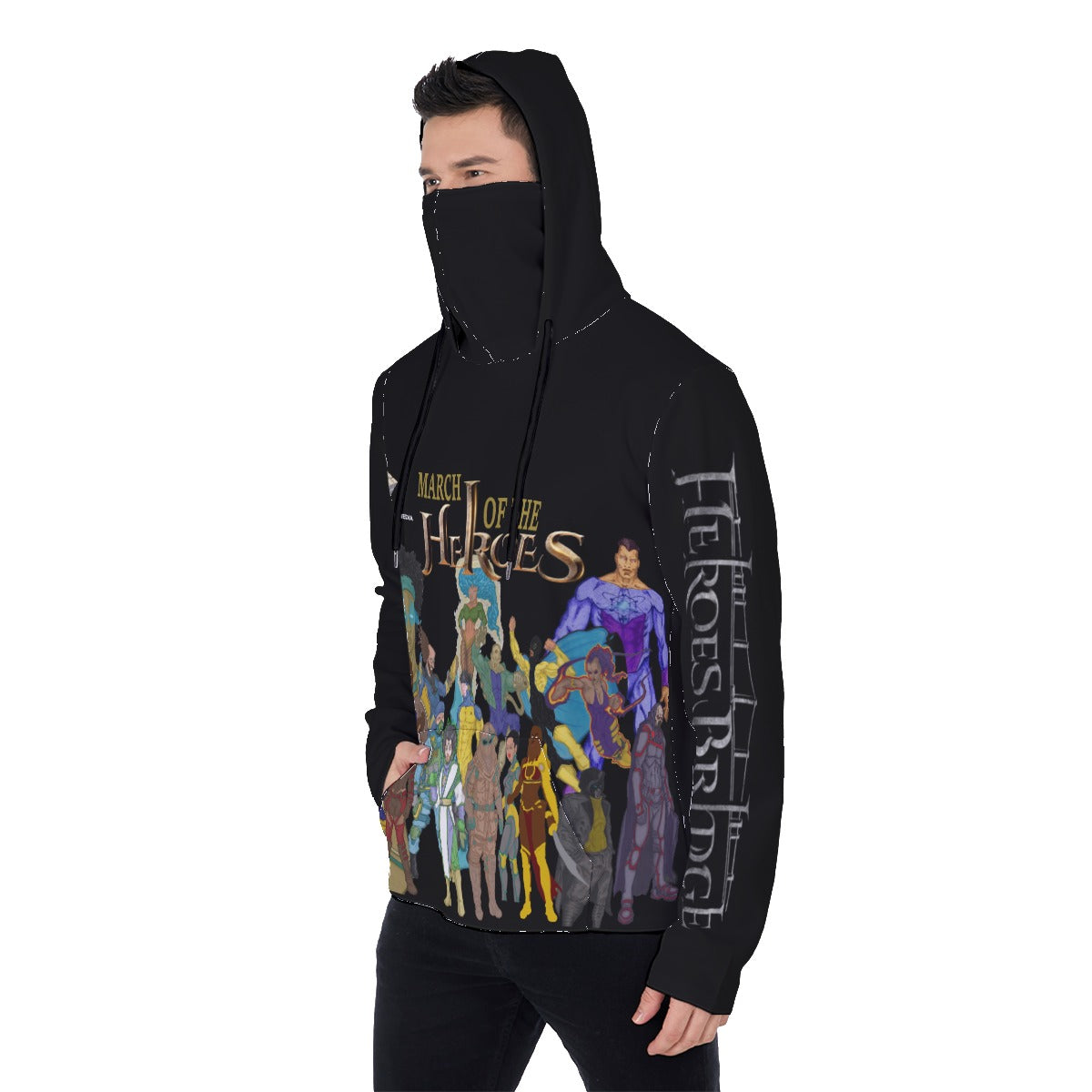 All-Over Print Men's Pullover Hoodie With Mask