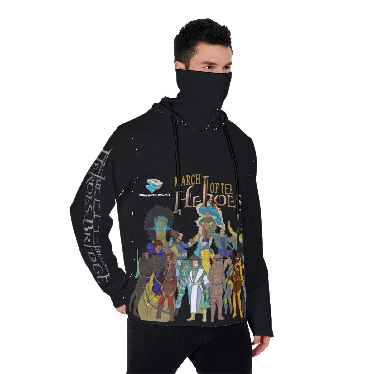 All-Over Print Men's Pullover Hoodie With Mask