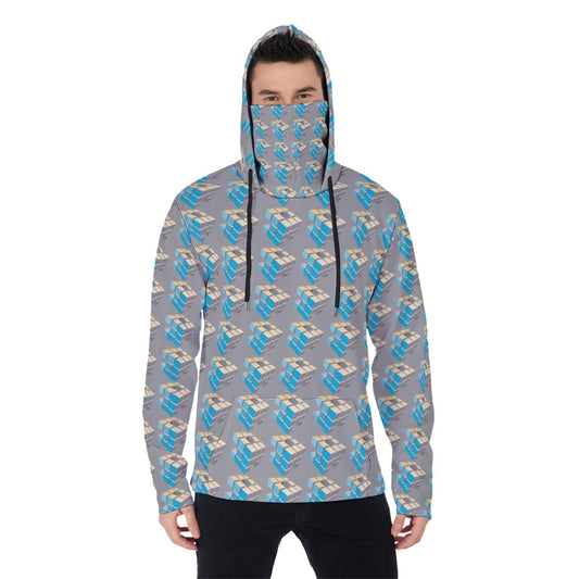 All-Over Print Men's Pullover Hoodie With Mask