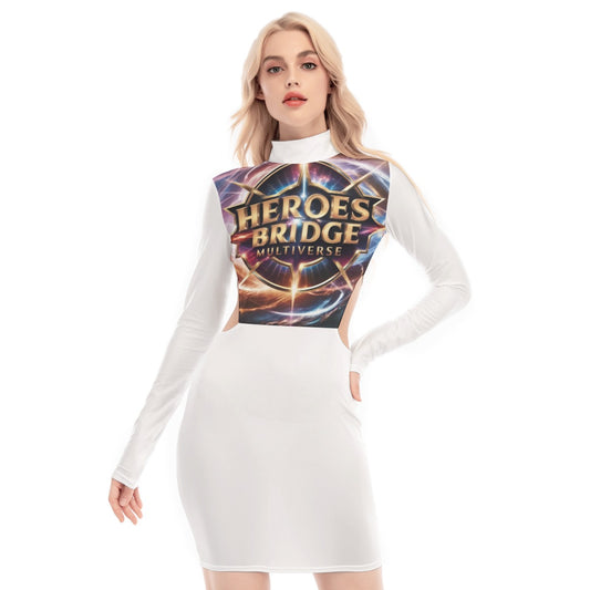 All-Over Print Women's Waist Hollow Hip Dress