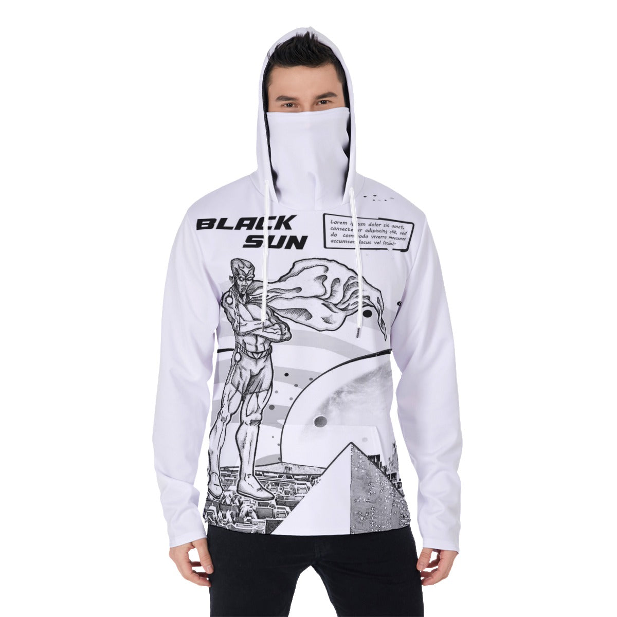 All-Over Print Men's Pullover Hoodie With Mask