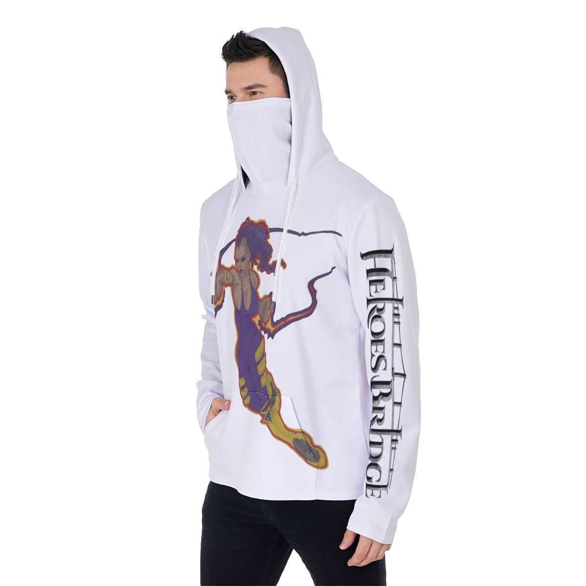 All-Over Print Men's Pullover Hoodie With Mask