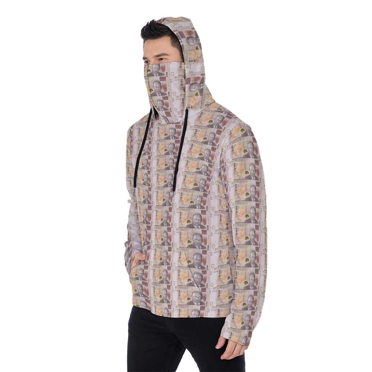 All-Over Print Men's Pullover Hoodie With Mask