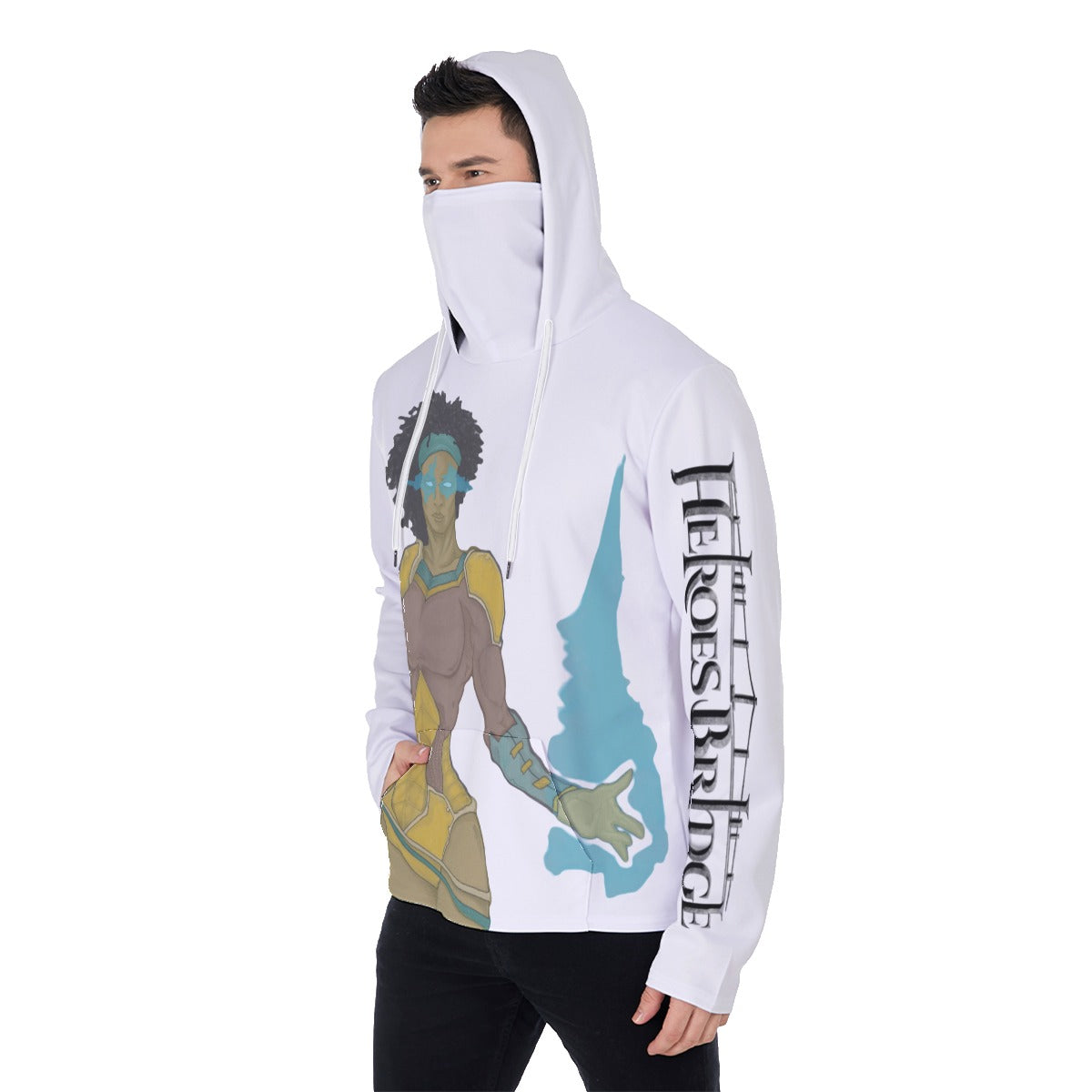 All-Over Print Men's Pullover Hoodie With Mask