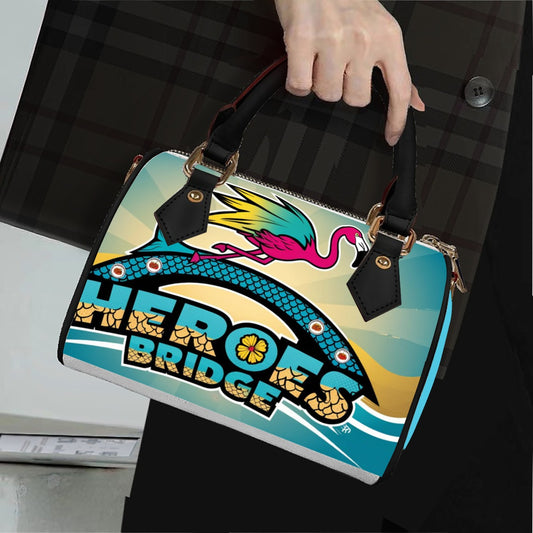 Classic Barrel-Shaped PU Leather Handbag