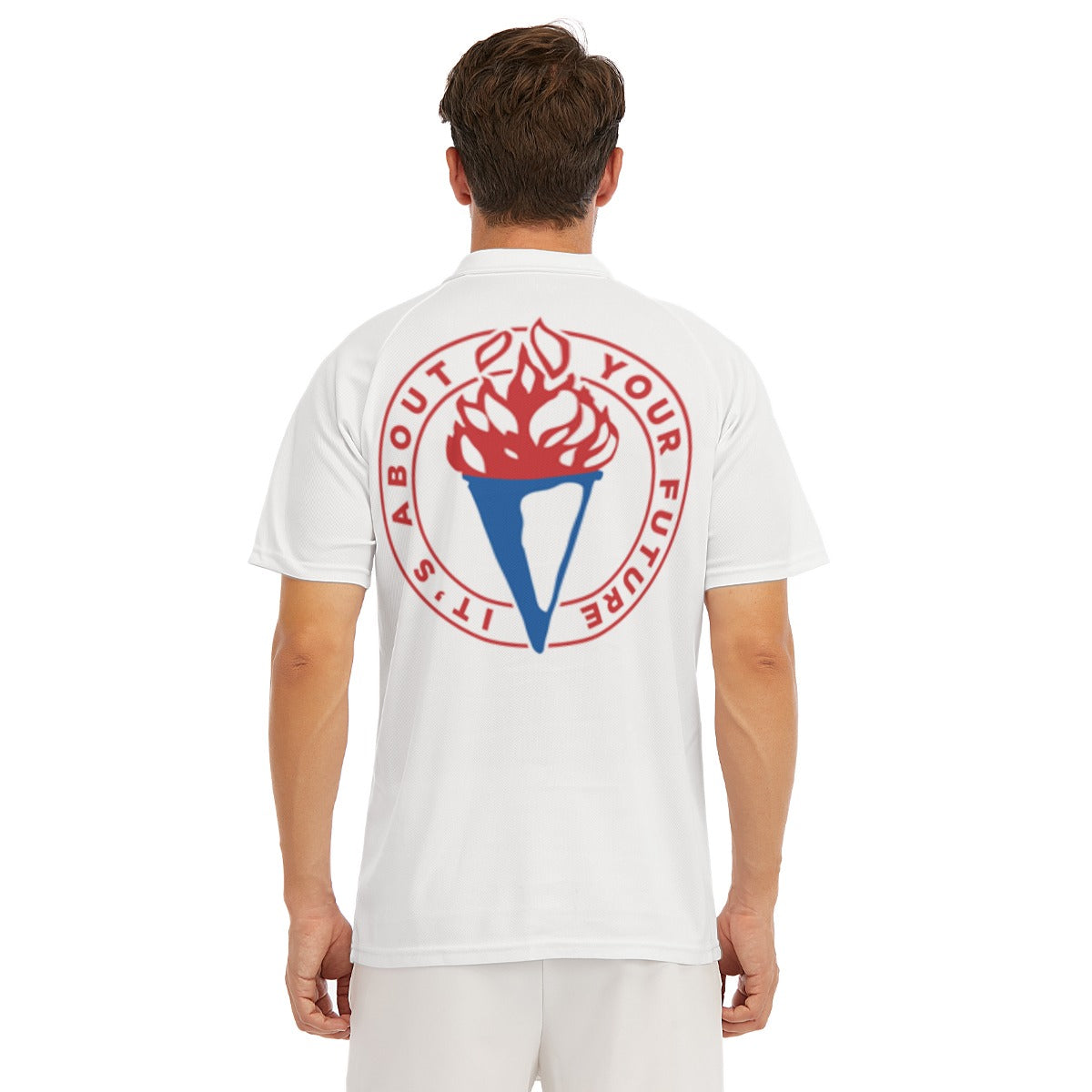 All-Over Print Men's Short Sleeve Polo Shirt With Button Closure