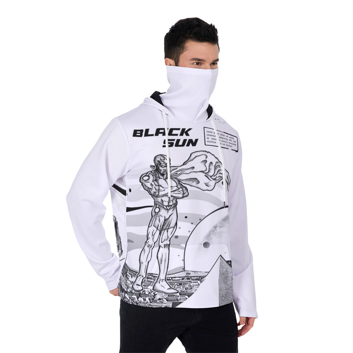 All-Over Print Men's Pullover Hoodie With Mask