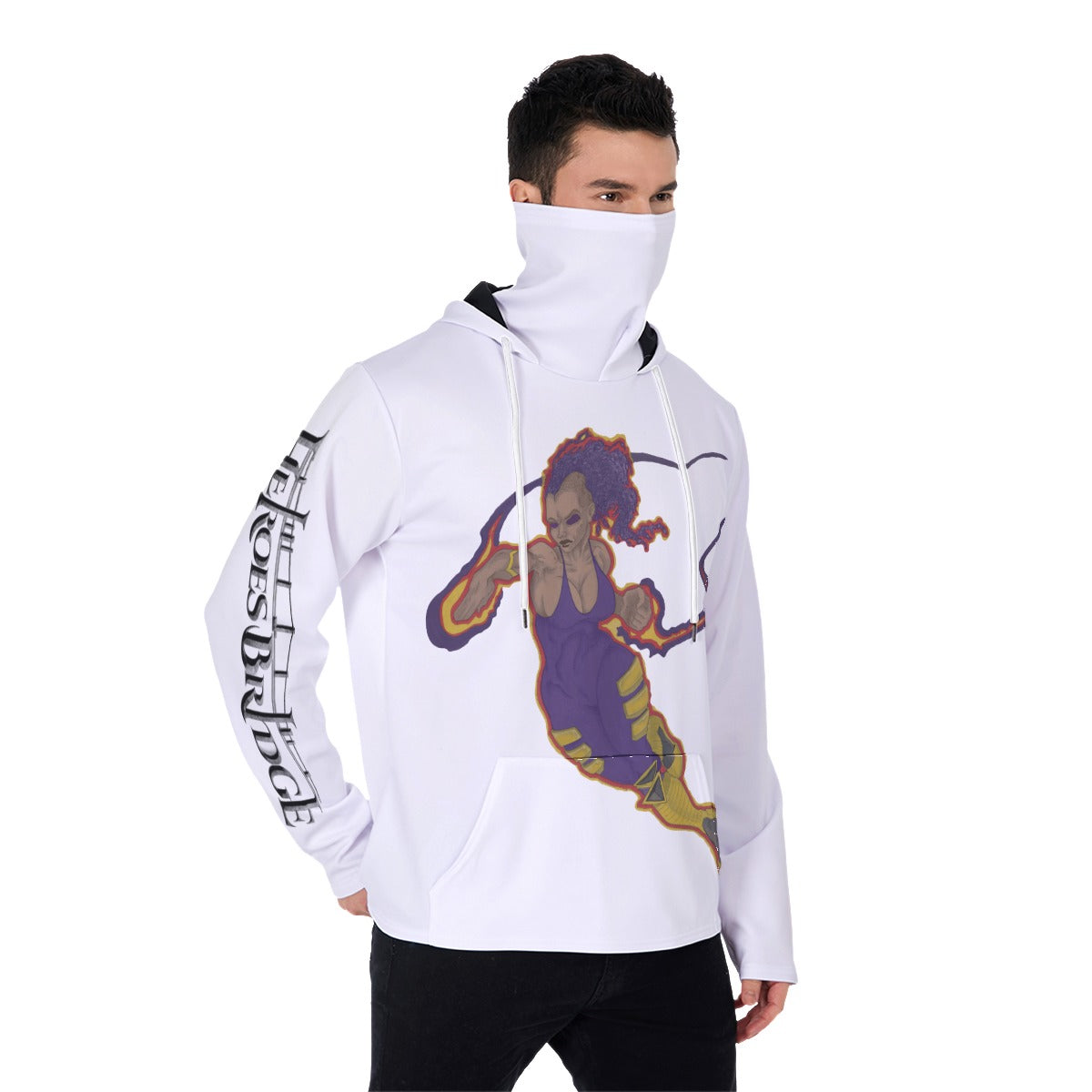 All-Over Print Men's Pullover Hoodie With Mask