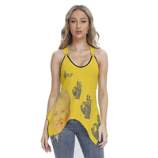 All-Over Print Women's Racing Tank Top With Irregular Hem